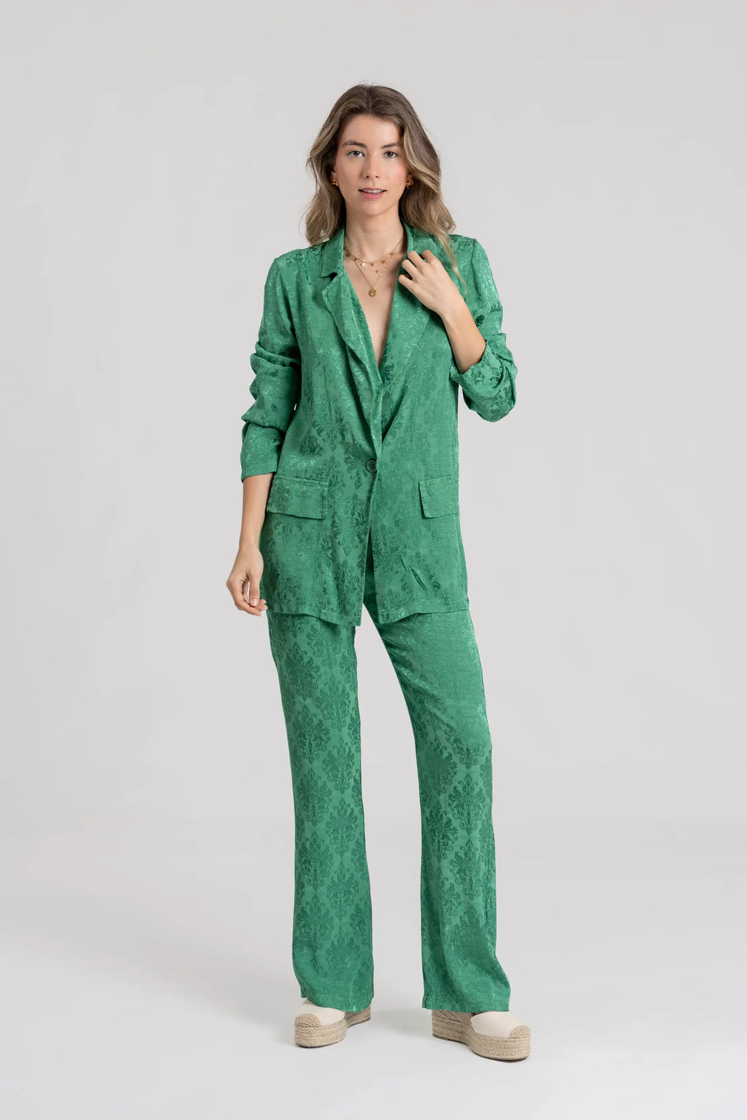 Set brocado esmeralda