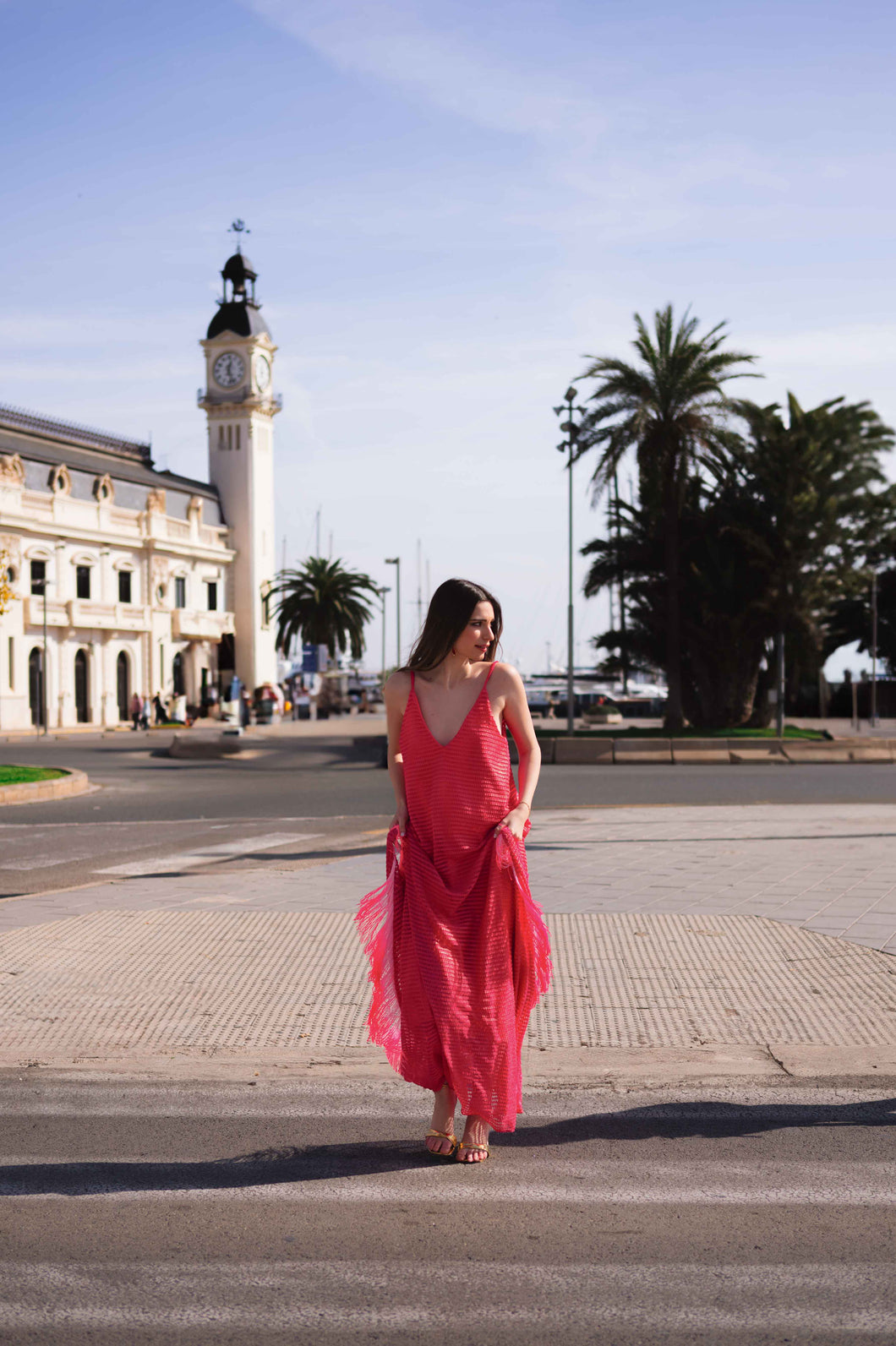 Vestido Martínez fresa