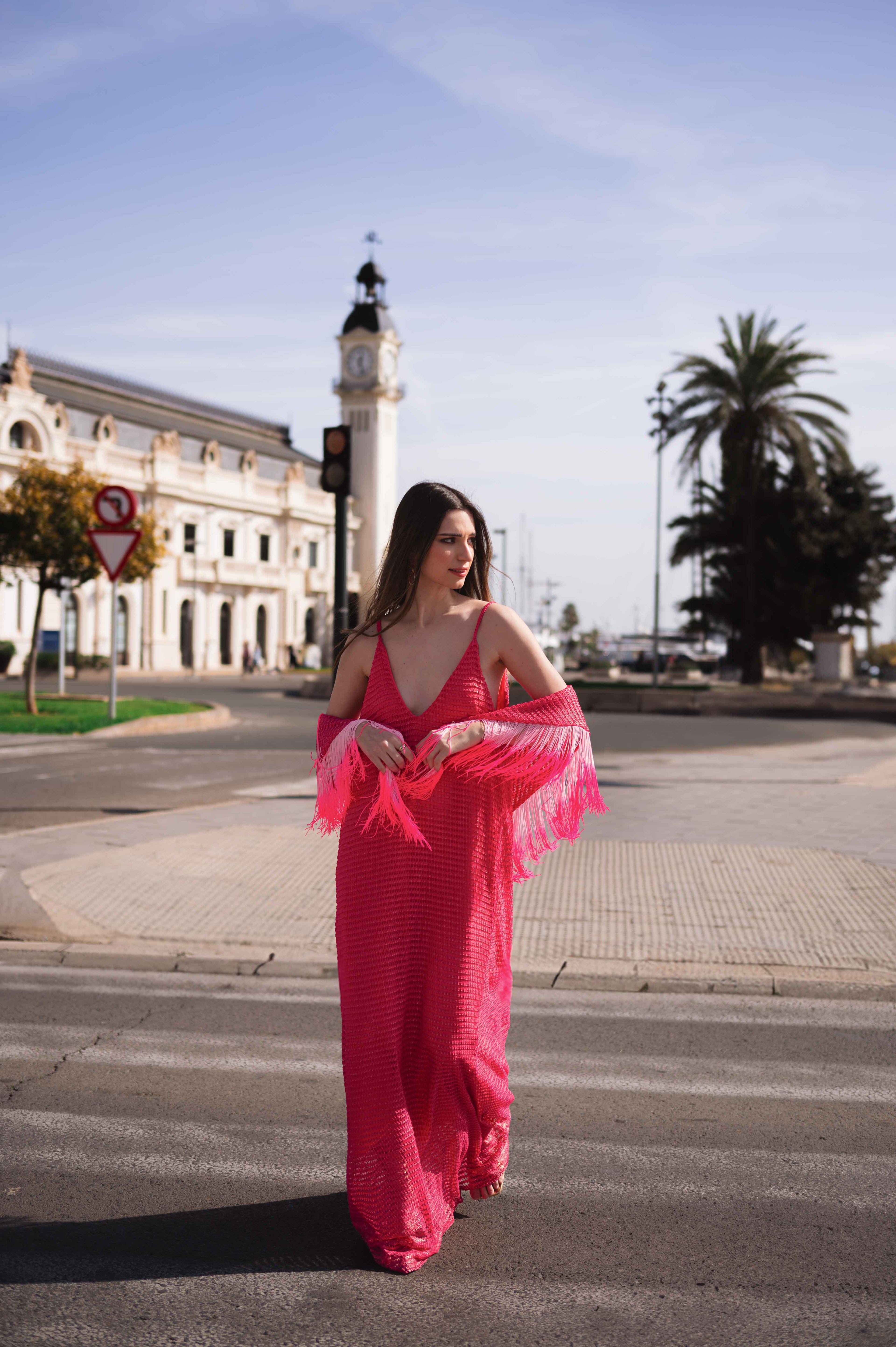 Vestido Martínez fresa