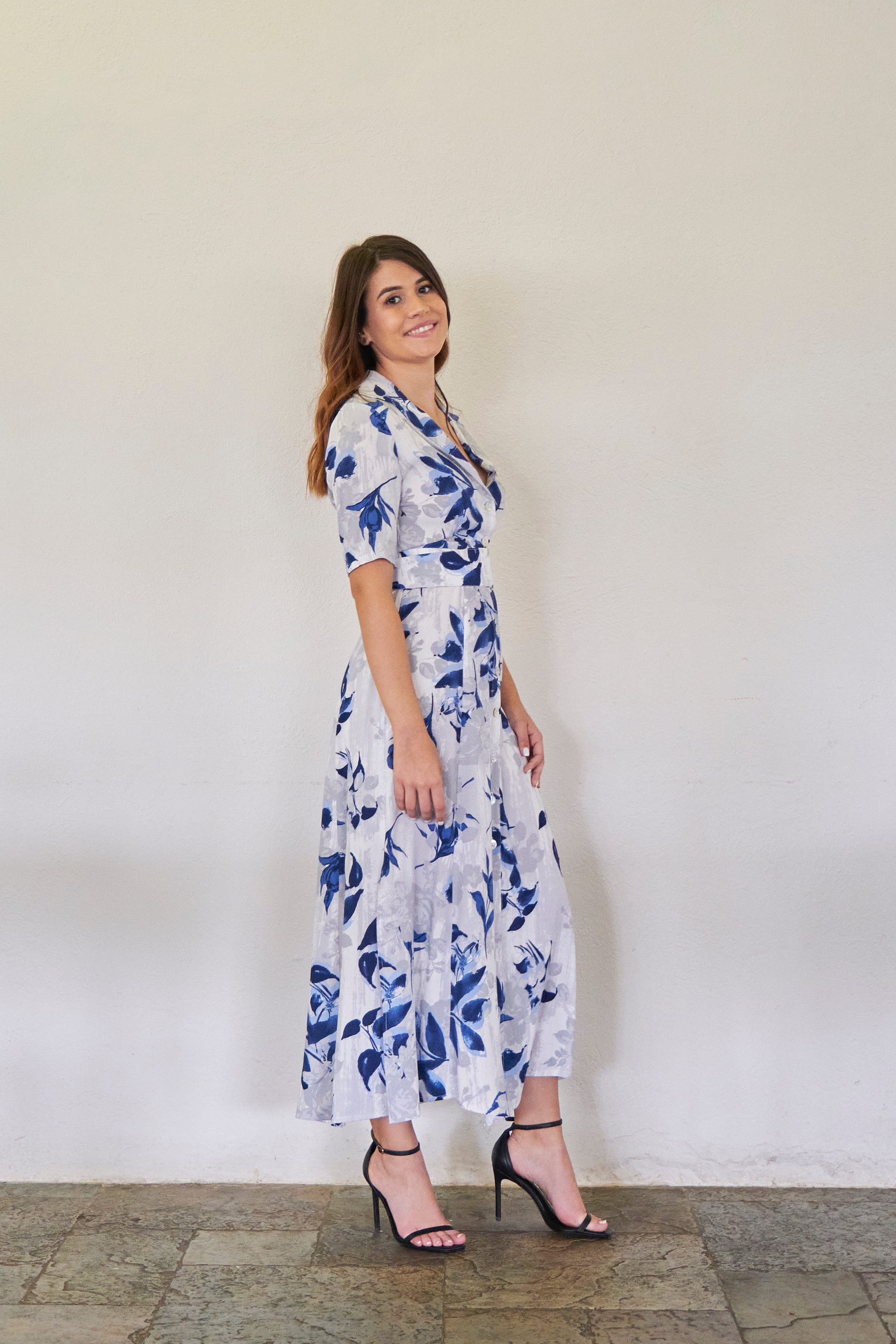 Vestido Bali flor azul