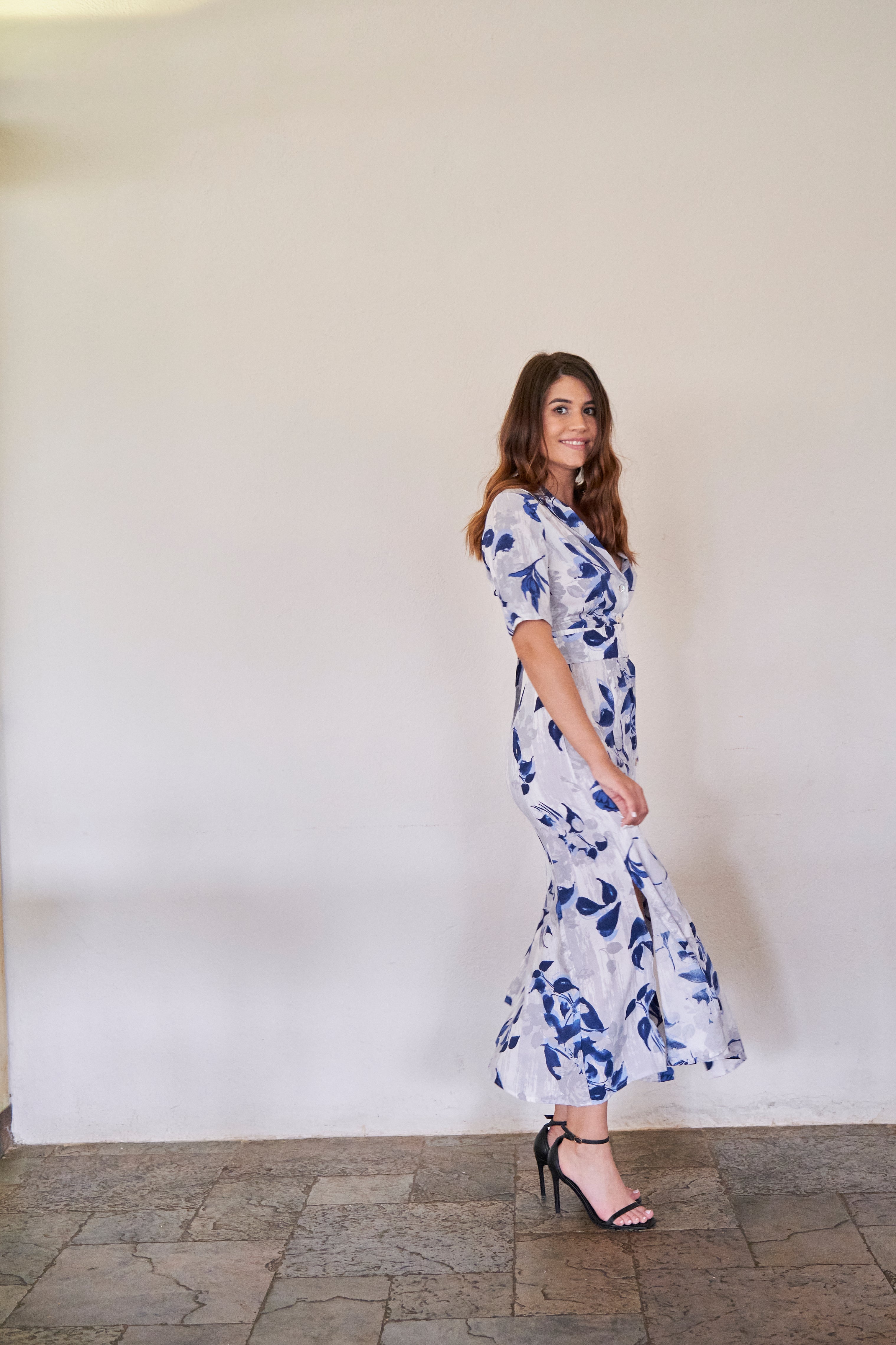 Vestido Bali flor azul