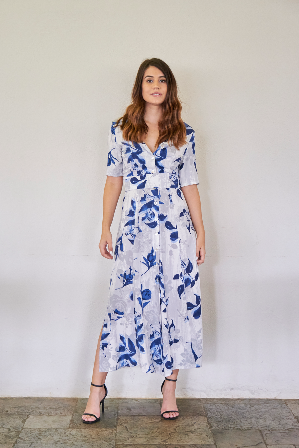 Vestido Bali flor azul