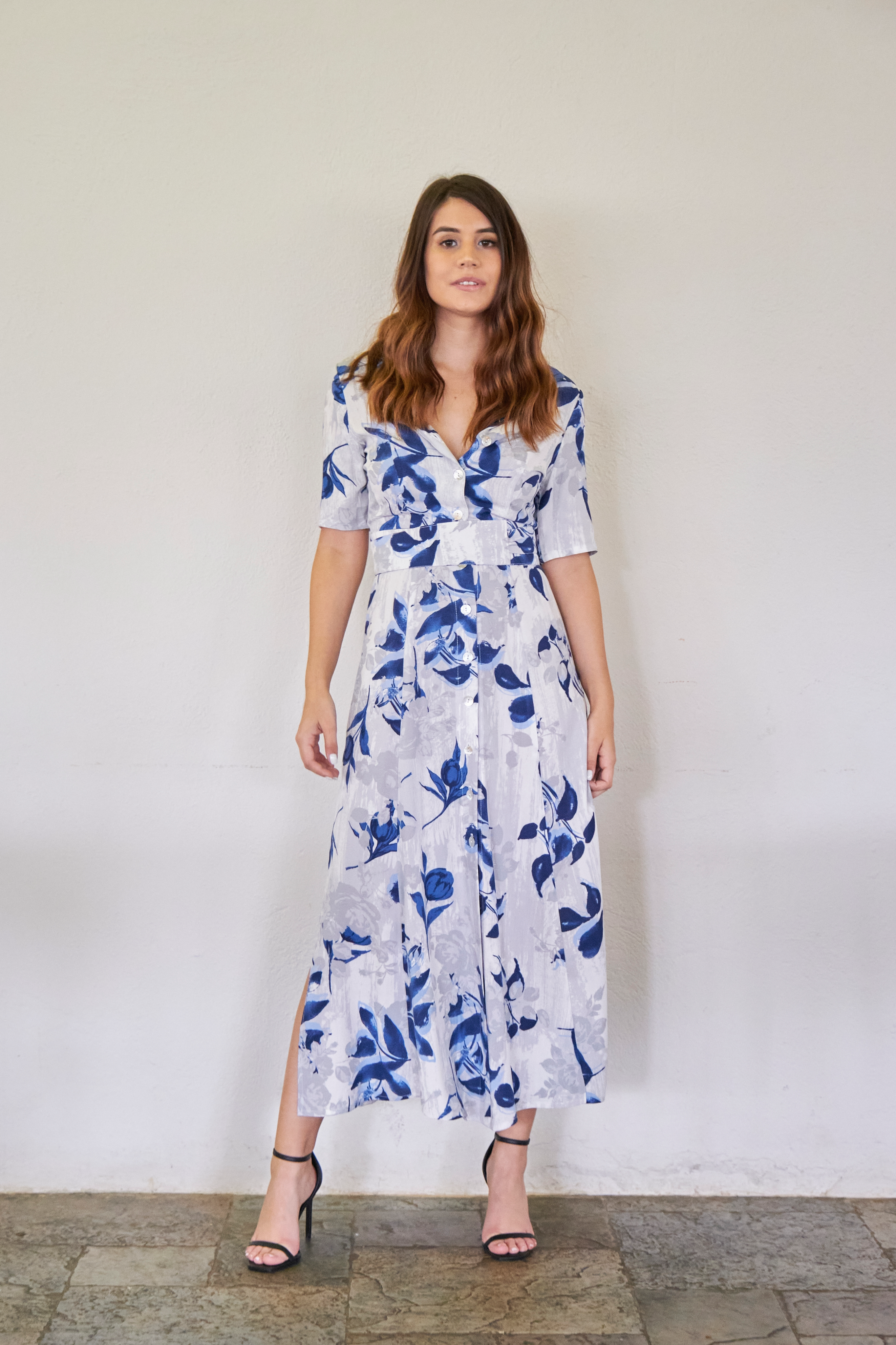 Vestido Bali flor azul